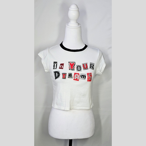 Small H&M White Crop T-Shirt - Picture 1 of 4